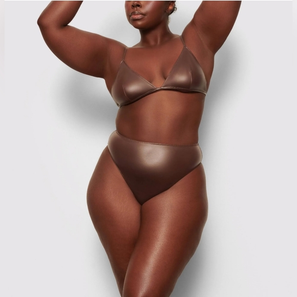 SKIMS Other - SKIMS Wet Jersey (Faux Leather) Triangle Bralette